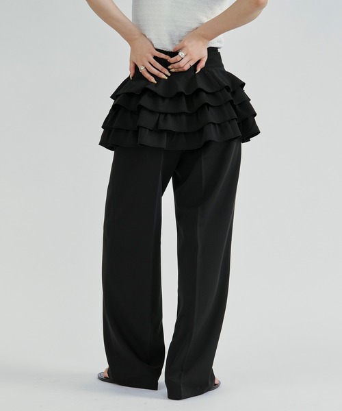 Ezick(エジック)の「2p ruffle corset straight pants/フリルコルセットツキパンツ【2点セット】(スラックス・レディース・グレー/ブラック・FREE)」の17枚目の写真
