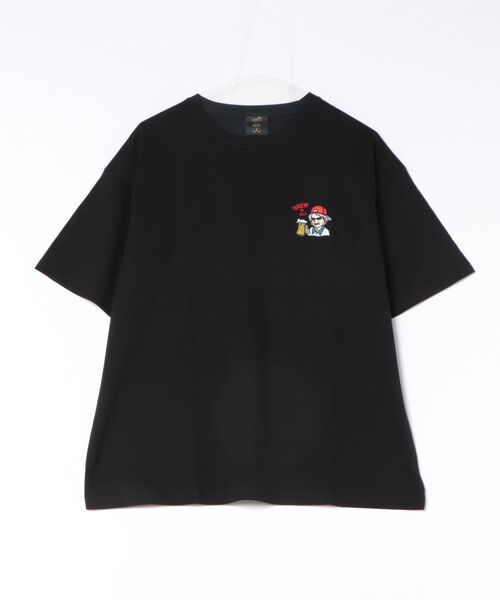 Leyline(レイライン)の「【Leyline】Beer break tee / ビール好きグランマ 刺繍 ビッグシルエットT(Tシャツ/カットソー・メンズ・ブラック/ホワイト・XL/L/M)」の2枚目の写真