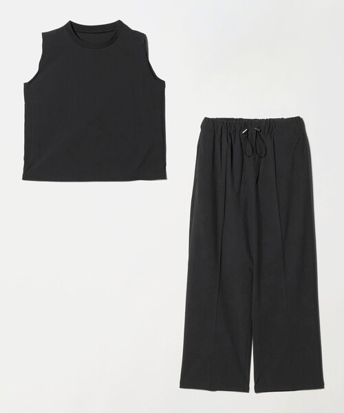A DAY IN THE LIFE UNITED ARROWS(アデイインザライフユナイテッドアローズ)の「ノースリーブブラウス+パンツ ‐はっ水・UVカット・セットアイテム‐ <A DAY IN THE LIFE>(ワンピース・レディース・ネイビー/ベージュ/ブラック・FREE)」の5枚目の写真