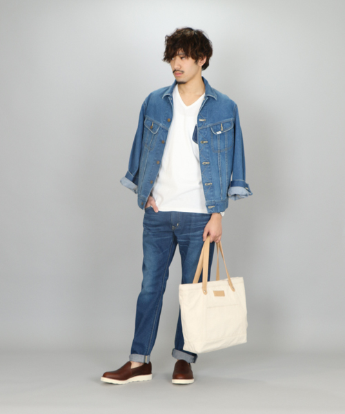 Lee（リー）の「【Lee×CIAOPANICTYPY】コラボテーパードデニムパンツ【MEN'S NON-NO3月号掲載】（デニムパンツ・メンズ・ブルー/ネイビー/インディゴブルー・MEDIUM/LARGE/X-LARGE/SMALL）」の4枚目の写真