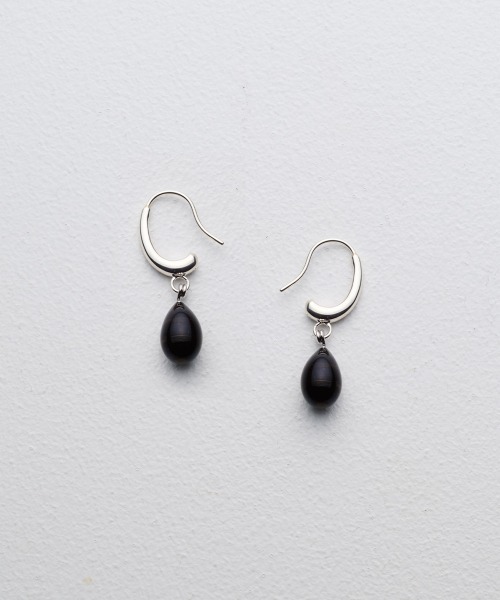 Fauvirame(フォーヴィレイム)の「【Fauvirame】26SS新作 Drop Glass Earrings / ドロップグラスイヤリング(ピアス(両耳用)・レディース・Black・ONE SIZE)」の1枚目の写真