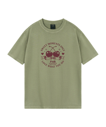 チェリーペア ピグメントオーバーサイズ半袖Tシャツ(クロップ含む)