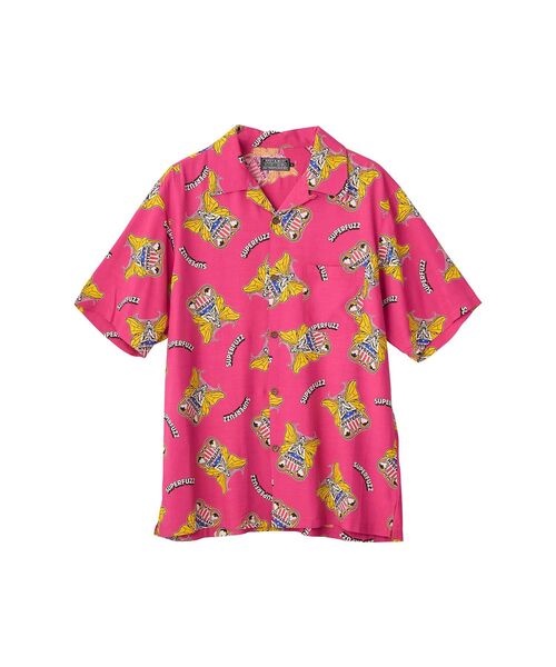HYSTERIC GLAMOUR（ヒステリックグラマー）の「LEVITATED GIRL柄 オープンカラーシャツ（シャツ/ブラウス・メンズ・ブラック系その他/ブルー系その他/ピンク系その他・MEDIUM/X-LARGE/SMALL/LARGE）」の3枚目の写真
