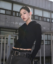 NM LIGHT HOODED ZIP-UP (WOMAN) - BLACK