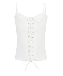 トップス andwang Cross lace tanktop ANDWANG｜アンドワンのトップス（ホワイト/白色系・袖なし）通販