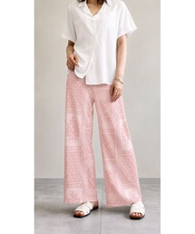 レディース ワイドパンツ ペイズリー柄 夏服
