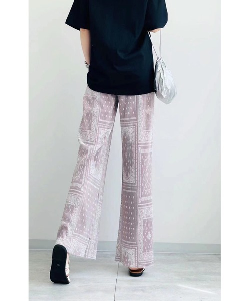 tokohana（トコハナ）の「レディース ワイドパンツ ペイズリー柄  夏服（その他パンツ・レディース・グレー/ミント/ピンク系その他/ホワイト×ブラック/ベージュ・FREE）」の16枚目の写真