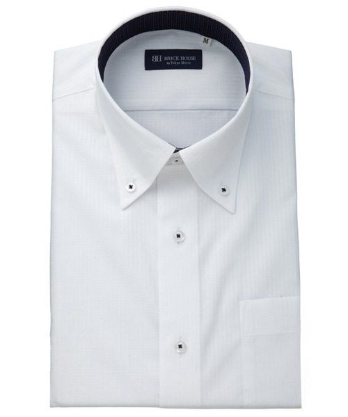 TOKYO SHIRTS(トウキョウシャツ)の「【吸水速乾】 形態安定ノンアイロン ボタンダウン 半袖ビジネスワイシャツ(ビジネスシャツ・メンズ・ホワイト・首回り37cm/首回り39cm/首回り41cm/首回り42cm/首回り43cm)」の1枚目の写真