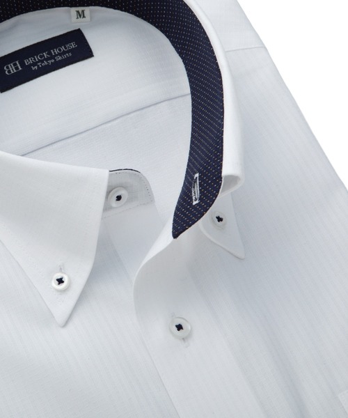 TOKYO SHIRTS(トウキョウシャツ)の「【吸水速乾】 形態安定ノンアイロン ボタンダウン 半袖ビジネスワイシャツ(ビジネスシャツ・メンズ・ホワイト・首回り37cm/首回り39cm/首回り41cm/首回り42cm/首回り43cm)」の2枚目の写真