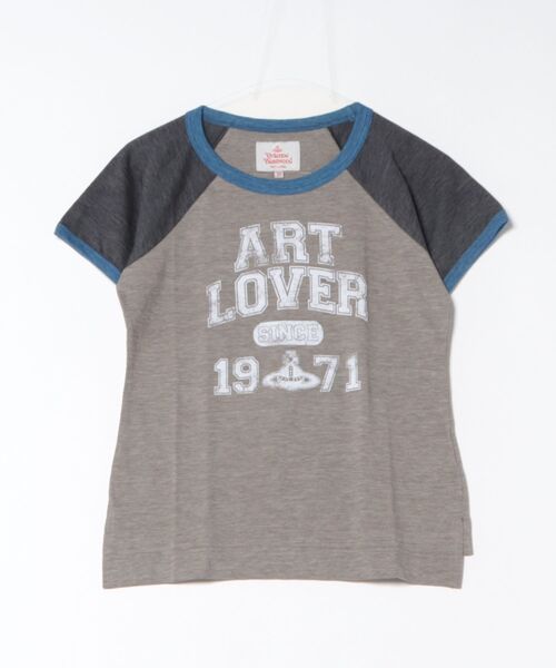 Vivienne Westwood（ヴィヴィアンウエストウッド）の「ART LOVER with ORB FREEDOM Raglan T-SHIRT（Tシャツ/カットソー・レディース・ピンク系その他/グレー系その他2・40/38/36）」の2枚目の写真