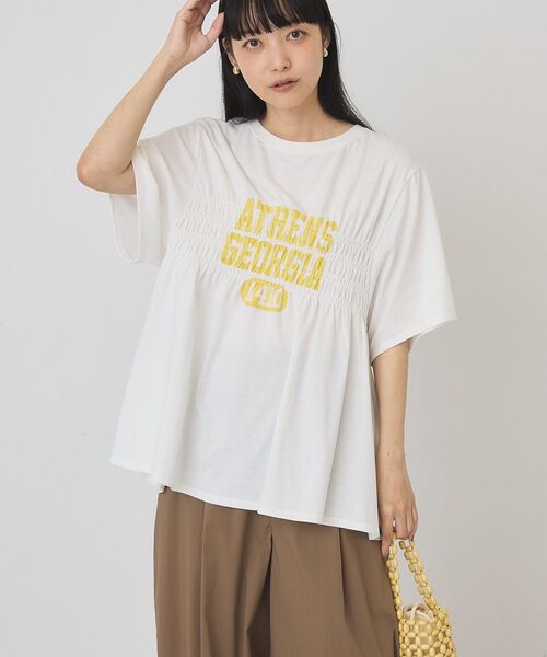 AMERICAN HOLIC(アメリカンホリック)の「シャーリングプリントTシャツ(Tシャツ/カットソー・レディース・ネイビー/オフホワイト/ライトイエロー/ライトグレー・FREE)」の21枚目の写真