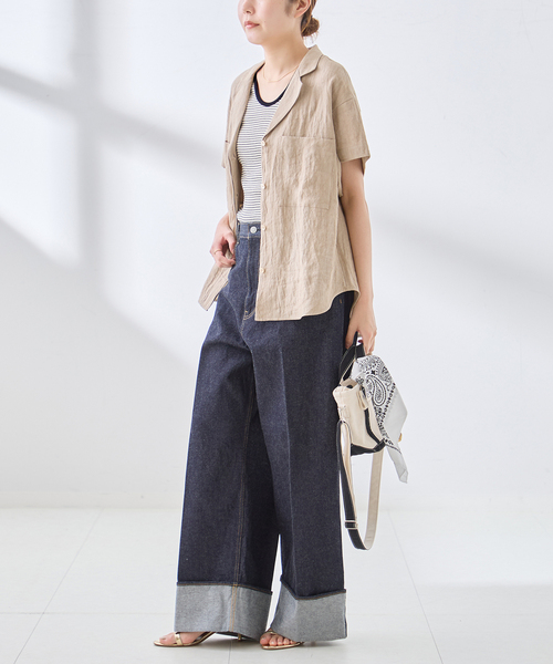 journal standard L'essage（ジャーナルスタンダードレサージュ）の「カップ付きボーダータンクトップ（タンクトップ・レディース・ブラック/ベージュ/アイボリー・FREE）」の12枚目の写真