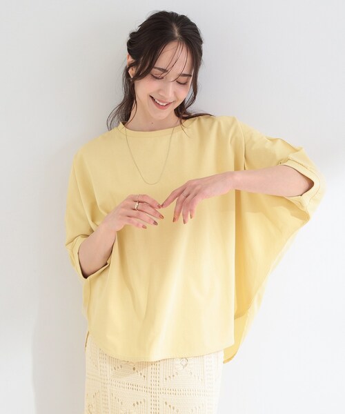 SHOO・LA・RUE（シューラルー）の「【体型カバー/洗濯機可】二の腕隠れる 前後切替ドルマンTシャツ（Tシャツ/カットソー・レディース・ブラック/ホワイト系3/ダークブラウン系2/イエロー系その他・04/03/02/01）」の17枚目の写真
