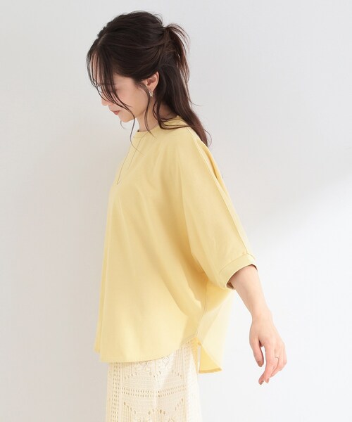 SHOO・LA・RUE（シューラルー）の「【体型カバー/洗濯機可】二の腕隠れる 前後切替ドルマンTシャツ（Tシャツ/カットソー・レディース・ブラック/ホワイト系3/ダークブラウン系2/イエロー系その他・04/03/02/01）」の18枚目の写真