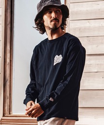 1minute 1second（ワンミニットワンセカンド）の「mlt5752-pave heart  print 6oz long sleeve cut sew ロングスリーブTシャツ(1M26A240)（Tシャツ/カットソー）」