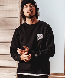 1minute 1second（ワンミニットワンセカンド）の「mlt5752-pave heart  print 6oz long sleeve cut sew ロングスリーブTシャツ(1M26A240)（Tシャツ/カットソー）」