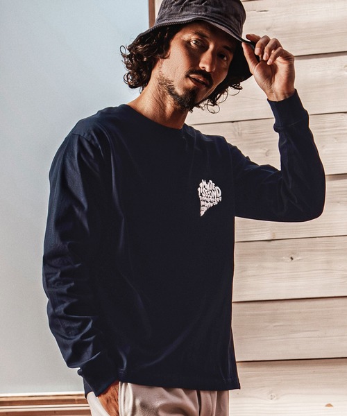 1minute 1second（ワンミニットワンセカンド）の「mlt5752-pave heart  print 6oz long sleeve cut sew ロングスリーブTシャツ(1M26A240)（Tシャツ/カットソー・メンズ・ネイビー/ブラック/ホワイト・L/XL/S/M）」の11枚目の写真