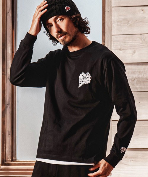 1minute 1second（ワンミニットワンセカンド）の「mlt5752-pave heart  print 6oz long sleeve cut sew ロングスリーブTシャツ(1M26A240)（Tシャツ/カットソー・メンズ・ネイビー/ブラック/ホワイト・L/XL/S/M）」の5枚目の写真