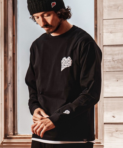 1minute 1second（ワンミニットワンセカンド）の「mlt5752-pave heart  print 6oz long sleeve cut sew ロングスリーブTシャツ(1M26A240)（Tシャツ/カットソー・メンズ・ネイビー/ブラック/ホワイト・L/XL/S/M）」の6枚目の写真
