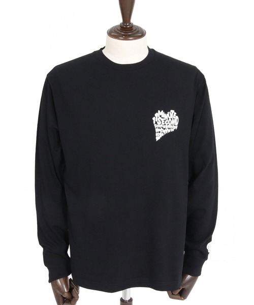 1minute 1second（ワンミニットワンセカンド）の「mlt5752-pave heart  print 6oz long sleeve cut sew ロングスリーブTシャツ(1M26A240)（Tシャツ/カットソー・メンズ・ネイビー/ブラック/ホワイト・L/XL/S/M）」の4枚目の写真