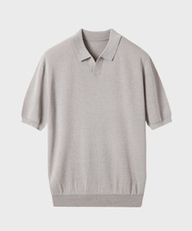 NONBLANK（ノンブランク）の「クールタッチハーフスリーブカラー ニット_MELANGE BEIGE（ポロシャツ）」