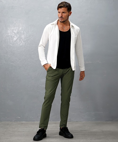SOMEDIFF(サムディフ)の「ワンダーシェイプテーパードパンツ メンズ スキニー ストレッチ ロングパンツ チノパンツ 夏服(チノパンツ・メンズ・カーキ/ブラック・XL/L/M/S)」の4枚目の写真