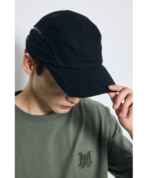 AZUL by moussy(アズールバイマウジー)の「合皮切り替えキャンバスキャップ(キャップ・メンズ・ブラウン/ブラック・FREE)」の3枚目の写真