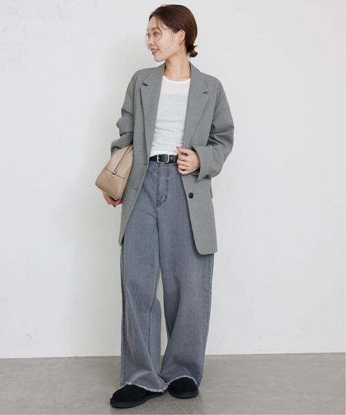 SLOBE IENA（スローブイエナ）の「《WEB限定/追加4》PE SHARK ビックジャケット（テーラードジャケット・レディース・ブラック・FREE）」の2枚目の写真
