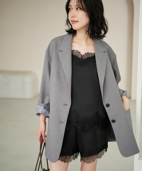 SLOBE IENA（スローブイエナ）の「《WEB限定/追加4》PE SHARK ビックジャケット（テーラードジャケット・レディース・ブラック・FREE）」の10枚目の写真