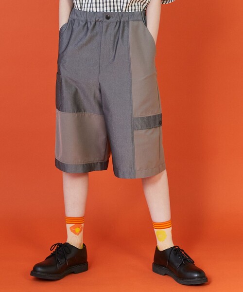FRAPBOIS(フラボア)の「ミックショートパンツ(その他パンツ・レディース・ブラック/グレー・2/1)」の1枚目の写真