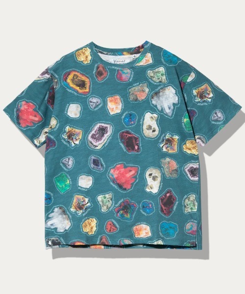 go slow caravan（ゴースローキャラバン）の「スラブ天竺 総柄図鑑プリントTEE vol.8（Tシャツ/カットソー・メンズ・ブルー系その他/オレンジ系その他/ブルーグリーン/ブラック・X-LARGE/LARGE/MEDIUM）」の3枚目の写真