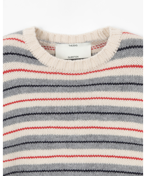THEENDQUESTION（ジエンドクエスチョン）の「Lambswool stripe knit top / IVORY（ニット/セーター・レディース・その他・FREE）」の2枚目の写真