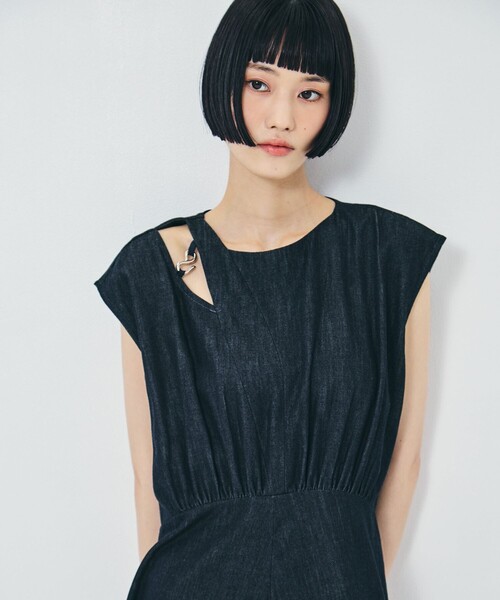 PHOTOCOPIEU(フォトコピュー)の「【PHOTOCOPIEU/フォトコピュー】《STUDIOUS別注》CUT-OUT FLERED DRESS/カットアウトフレアドレス/ウォッシャブル(ワンピース・レディース・ブラック/ネイビー・38/36)」の9枚目の写真