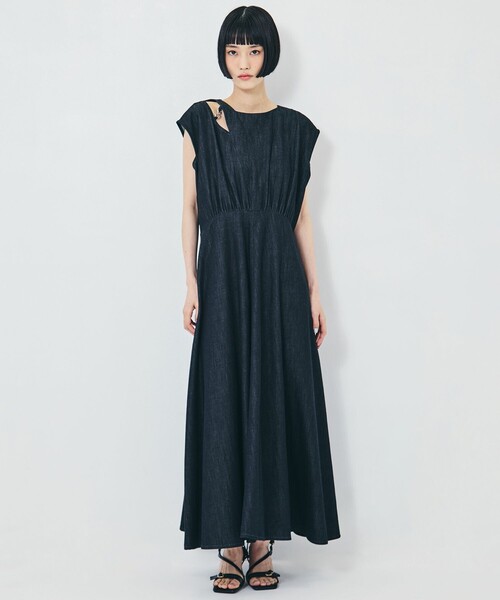 PHOTOCOPIEU(フォトコピュー)の「【PHOTOCOPIEU/フォトコピュー】《STUDIOUS別注》CUT-OUT FLERED DRESS/カットアウトフレアドレス/ウォッシャブル(ワンピース・レディース・ブラック/ネイビー・38/36)」の10枚目の写真