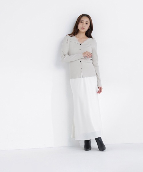 NATURAL BEAUTY BASIC(ナチュラルビューティーベーシック)の「レースレイヤードライクカーディガン(カーディガン/ボレロ・レディース・ブラック/グレイッシュベージュ/カーキ・フリ-)」の13枚目の写真