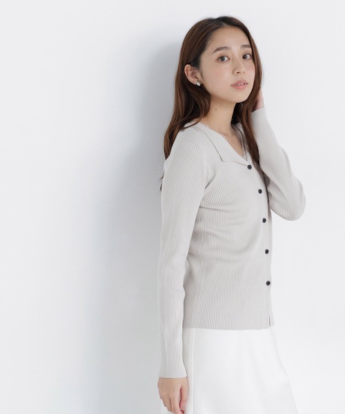 NATURAL BEAUTY BASIC(ナチュラルビューティーベーシック)の「レースレイヤードライクカーディガン(カーディガン/ボレロ・レディース・ブラック/グレイッシュベージュ/カーキ・フリ-)」の15枚目の写真