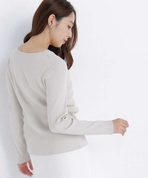 NATURAL BEAUTY BASIC(ナチュラルビューティーベーシック)の「レースレイヤードライクカーディガン(カーディガン/ボレロ・レディース・ブラック/グレイッシュベージュ/カーキ・フリ-)」の17枚目の写真
