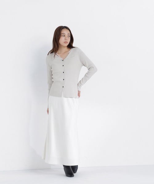 NATURAL BEAUTY BASIC(ナチュラルビューティーベーシック)の「レースレイヤードライクカーディガン(カーディガン/ボレロ・レディース・ブラック/グレイッシュベージュ/カーキ・フリ-)」の18枚目の写真