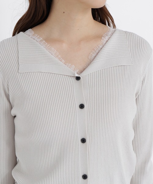 NATURAL BEAUTY BASIC(ナチュラルビューティーベーシック)の「レースレイヤードライクカーディガン(カーディガン/ボレロ・レディース・ブラック/グレイッシュベージュ/カーキ・フリ-)」の21枚目の写真