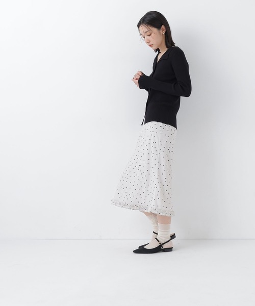 NATURAL BEAUTY BASIC(ナチュラルビューティーベーシック)の「レースレイヤードライクカーディガン(カーディガン/ボレロ・レディース・ブラック/グレイッシュベージュ/カーキ・フリ-)」の8枚目の写真