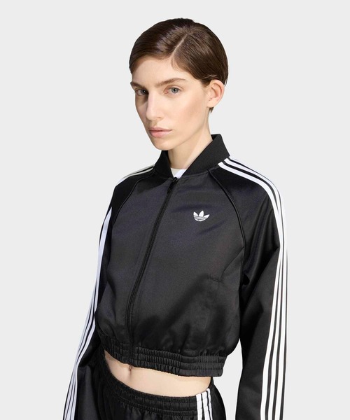 adidas(アディダス)の「SATIN SST JACKET / サテン SST ジャケット / ジャージ / トラックジャケット / アディダスオリジナルス adidas Originals(ジャージ・レディース・ブラック・XX-LARGE/LARGE/MEDIUM/SMALL/X-LARGE/X-SMALL)」の3枚目の写真