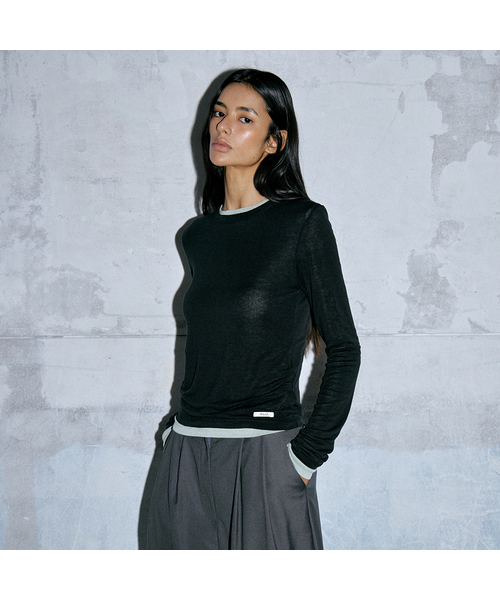 WAARFORWOMAN(ワール・フォー・ウーマン)の「WT-53 マイルドテンセルTシャツ(5色)(Tシャツ/カットソー・レディース・スカイブルー/ブラック/ピンク/ホワイト/ミント・FREE)」の3枚目の写真
