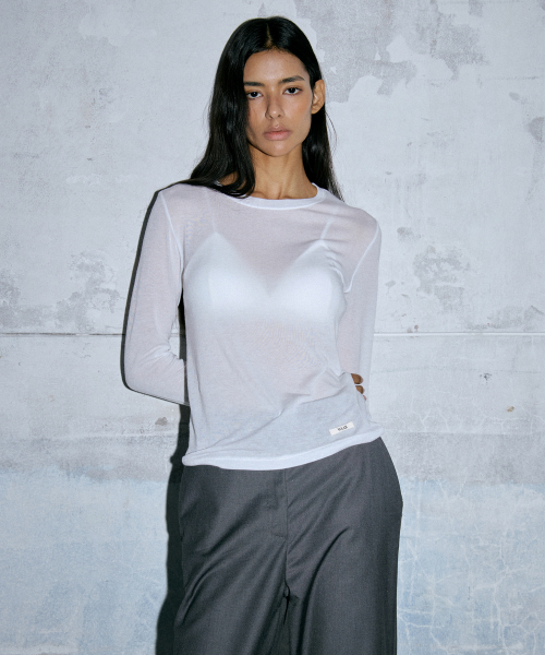 WAARFORWOMAN(ワール・フォー・ウーマン)の「WT-53 マイルドテンセルTシャツ(5色)(Tシャツ/カットソー・レディース・スカイブルー/ブラック/ピンク/ホワイト/ミント・FREE)」の7枚目の写真