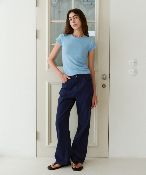 38COMEONCOMMON(38カモンコモン)の「Cap Sleeve Slim T-Shirts (Sky Blue)(Tシャツ/カットソー・レディース・その他・FREE)」の3枚目の写真