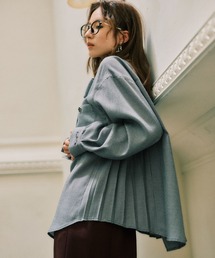 【MARY QUANT×VIS】リボンボウタイサイドプリーツシャツ