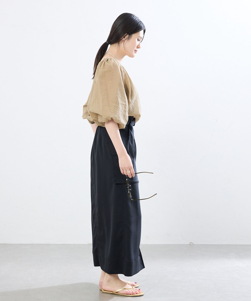 IENA(イエナ)の「シアーマルチWAYブラウス(シャツ/ブラウス・レディース・ブラック/グリーン系その他/ベージュ系その他・FREE)」の4枚目の写真