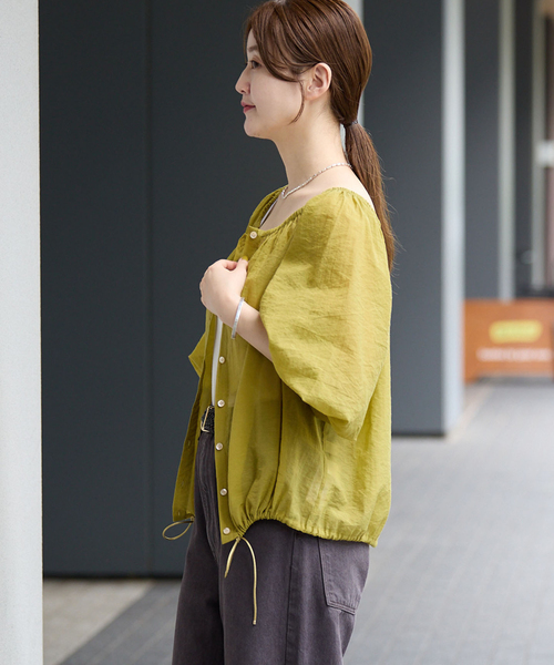 IENA(イエナ)の「シアーマルチWAYブラウス(シャツ/ブラウス・レディース・ブラック/グリーン系その他/ベージュ系その他・FREE)」の8枚目の写真
