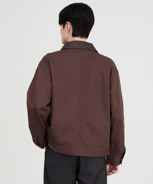 CIYOT(シヨウト)の「【CIYOT】異素材切替 ショートジップデニムブルゾン【セットアップ対応】(デニムジャケット・メンズ・ブラック/ダークインディゴブルー/ブラウン・L/S/M)」の12枚目の写真