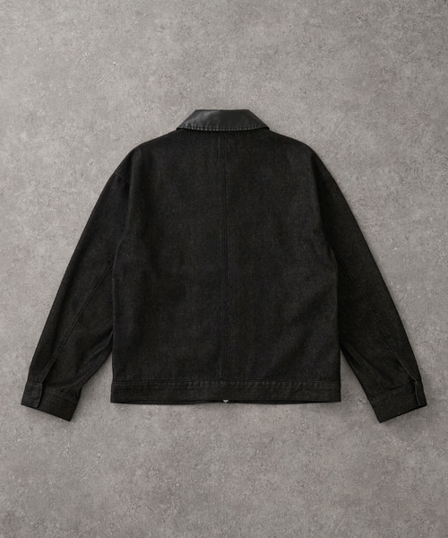 CIYOT(シヨウト)の「【CIYOT】異素材切替 ショートジップデニムブルゾン【セットアップ対応】(デニムジャケット・メンズ・ブラック/ダークインディゴブルー/ブラウン・L/S/M)」の16枚目の写真