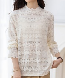 レース 長袖Tシャツ